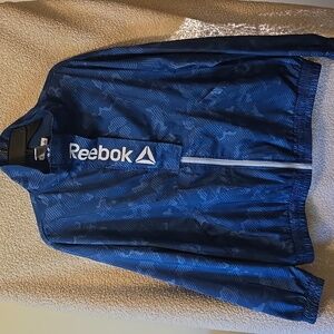 Reebok Navy Patterned Windbreaker Jacket